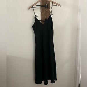 PAIGE Black Backless slip Dress with Spaghetti Straps